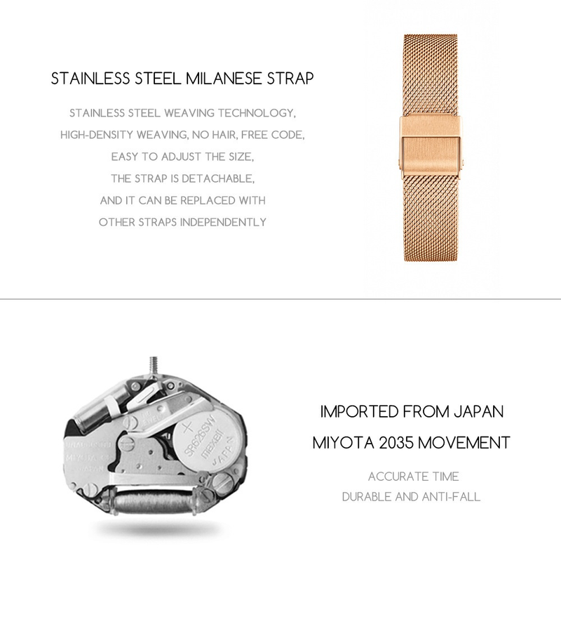 Mișcare japoneză placă de lux ceas de damă minimalist impermeabil business dw small square_voghion.com