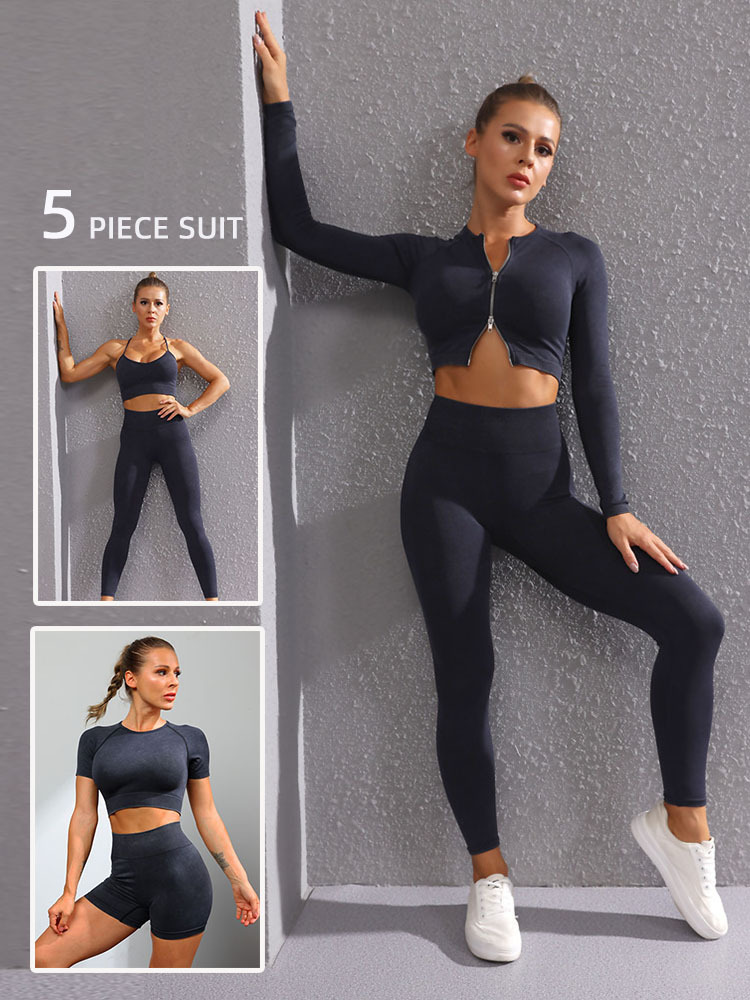 (Zweiteilig)OQQ-Overall mit breiten Schultergurten, abnehmbarem Brustpolster, enger Hose mit Faden, Fitnessanzug für Damen_voghion.com