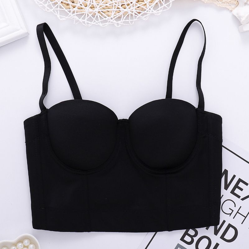 Vêtements pour femmes, caraco grande taille sans sous-vêtements, hauts pour filles sexy, style court, nombril exposé, haut tube sexy en arête de poisson, couleur unie_voghion.com