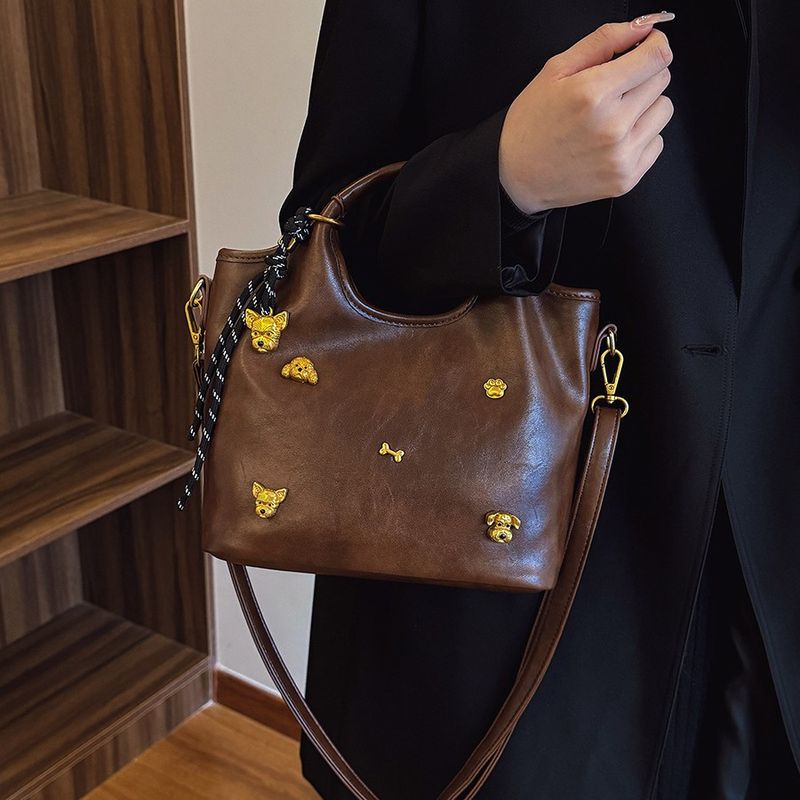 Spring And Summer New Simple Fashion High-end Handbag Puppy Basket Women's Tote Large Capacity Shoulder Bag_voghion.com