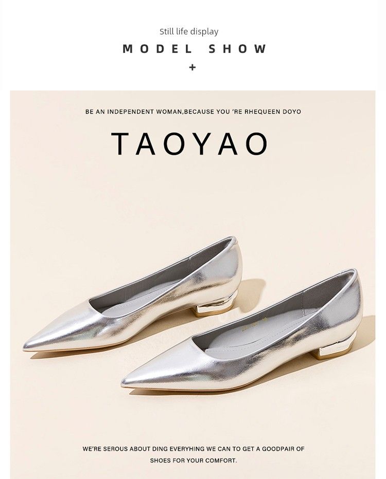 Tip In Sier Flat 2025 Novi prihod Balerinke Temperament Wild Fashion Commuter Nizka peta Not Tired Ženske čevlje_voghion.com