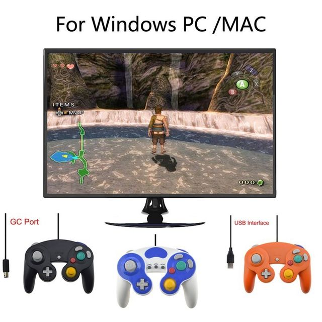 Gamecube kontrollerhez USB vezetékes kézi joystick kompatibilis Nintendo NGC GC kontrollerhez MAC számítógéphez PC gamepad_voghion.com
