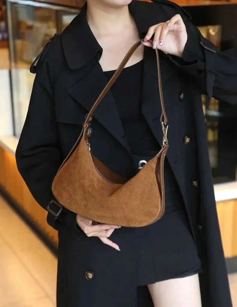 Borse e borsette da donna in vera pelle scamosciata di vacchetta, in morbida pelle, di alta qualità, stile retrò pop, a tracolla_voghion.com