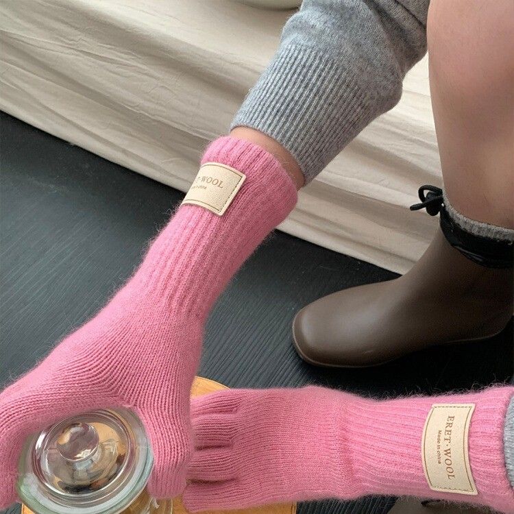 Bevat wollen touchscreen jaar kerst rode gebreide handschoenen voor vrouwen 2024 nieuwe winter warme fietskoude bescherming_voghion.com