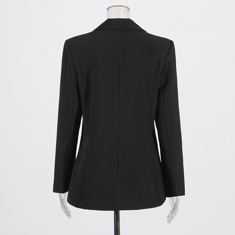 Blazer da donna decorato con strass – Elegante giacca da abito a due bottoni con dettagli floreali_voghion.com