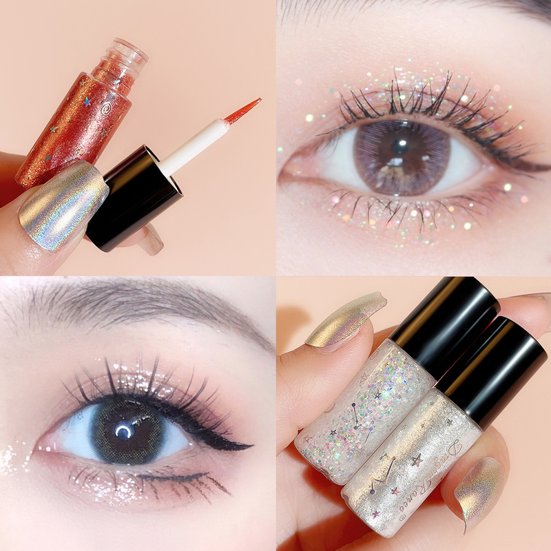 Cores líquidas 5 sombra destaque lantejoulas glitter sombra de olho perolado deitado bicho da seda à prova dwaterproof água lasti_voghion.com