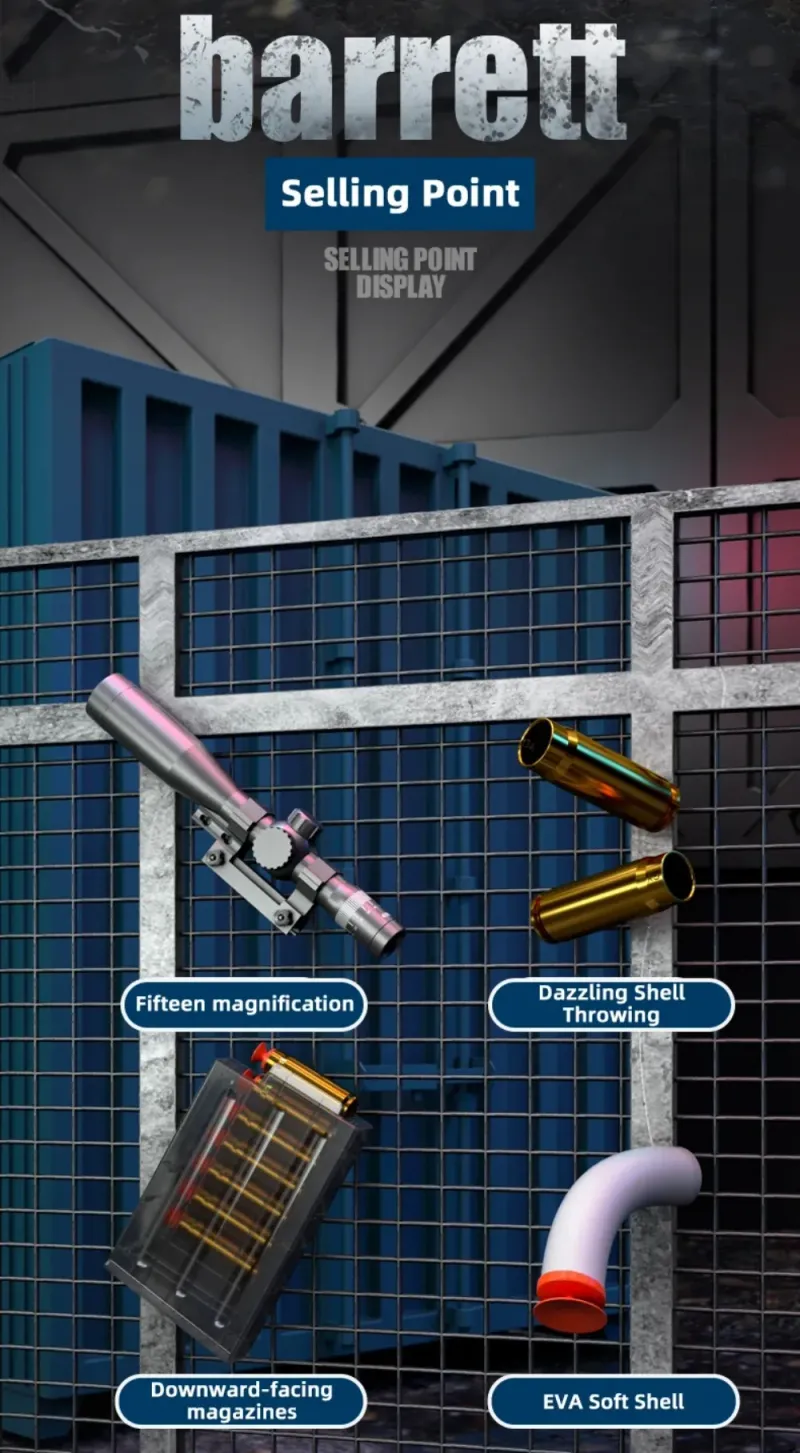 Fusil de sniper automatique à éjection de douilles sécurisée, à balles molles, modèle réduit pour jeux de tir CS en extérieur, cadeau de Noël._voghion.com