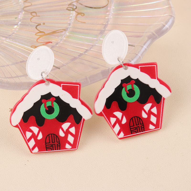 Series Cup Snowman Acrylic Studs Cartoon Christmas Tree Hat Boots Earrings Jewelry For Women_voghion.com