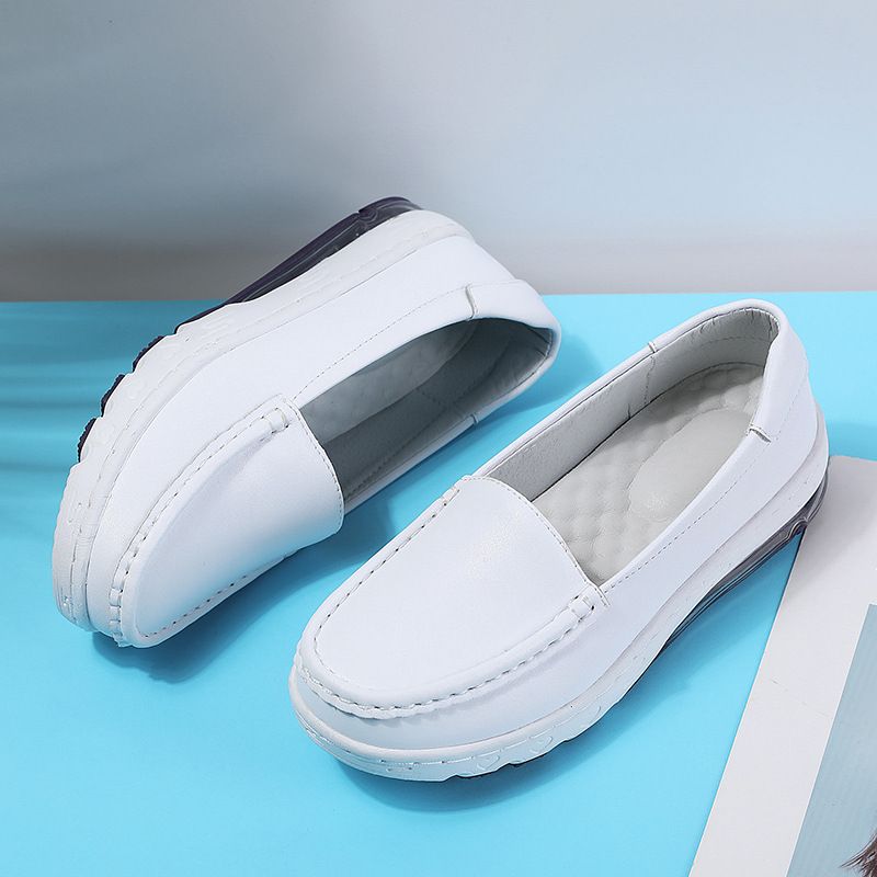 Cuscino per infermiera da donna, morbido e traspirante, confortevole, suola spessa, vera pelle estiva, bianco, comodo e medico_voghion.com
