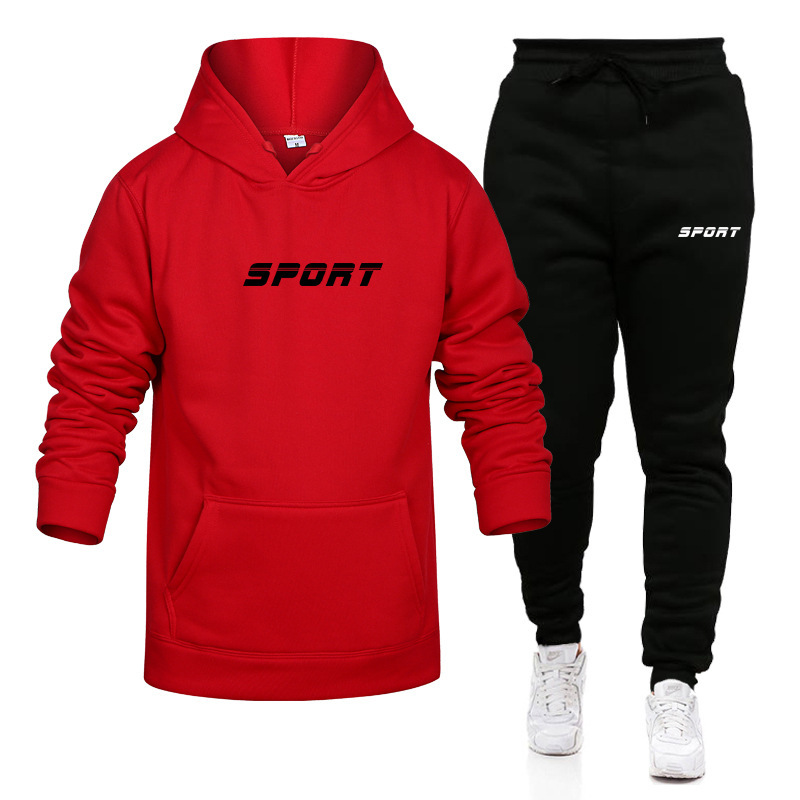 Nuevo Conjunto de suéter deportivo y de ocio para hombre, suéter estampado de Color sólido para otoño e invierno, Jersey_voghion.com