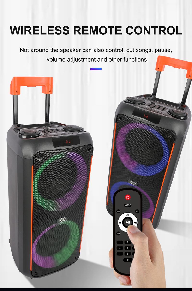 SING-E ZQS8262 Bærbar udendørs trolley Bluetooth Audio Party Party Subwoofer med stor volumen_voghion.com
