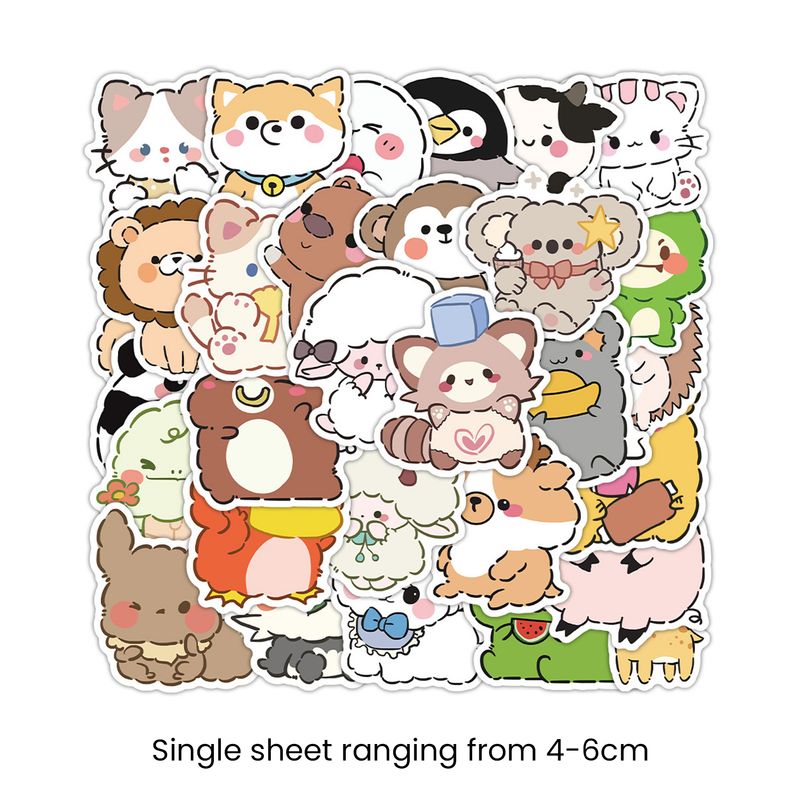 ToysMall 60 pièces autocollants de dessin animé mignon chien Lion éléphant ours cochon bricolage vinyle Art PVC valise bouteille d'eau Scrapbook autocollants papeterie cadeau_voghion.com