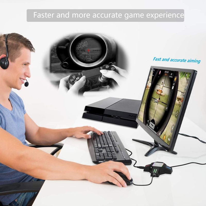 PS4 Klavye Mouse Adaptörü Gamepad Denetleyici Dönüştürücü PS3 Xbox One Nintendo Switch FPS Oyun Aksesuarları_voghion.com
