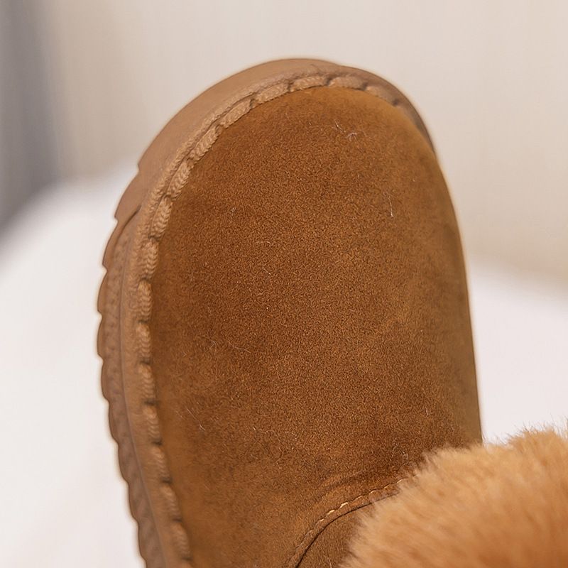 Stivali da neve per bambine e ragazze in pelle di pecora con orecchie di coniglio, invernali, slip-on, antifreddo, in cotone con fodera in pile, extra spessi_voghion.com