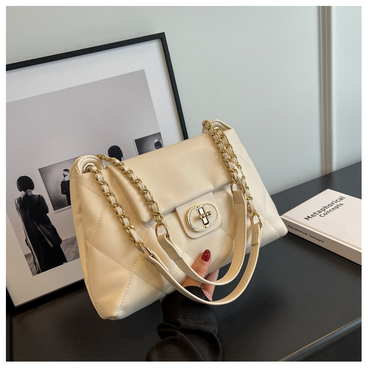 Borsa a catena di nicchia di lusso leggera Primavera ed estate da donna Borsa a tracolla di fascia alta di nuova moda alla moda Borsa a tracolla di grande capacità_voghion.com