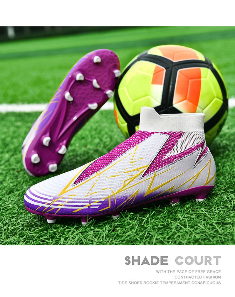 Fodboldsko til mænd Topkvalitets fodboldstøvler Klamper Græs Højkvalitets Trend skridsikker høj ankel Komfortabel træning_voghion.com