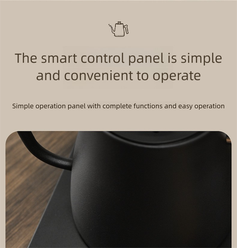 Bollitore elettrico a collo d'oca - Bollitore per caffè di precisione con controllo della temperatura, infusione in acciaio inossidabile_voghion.com