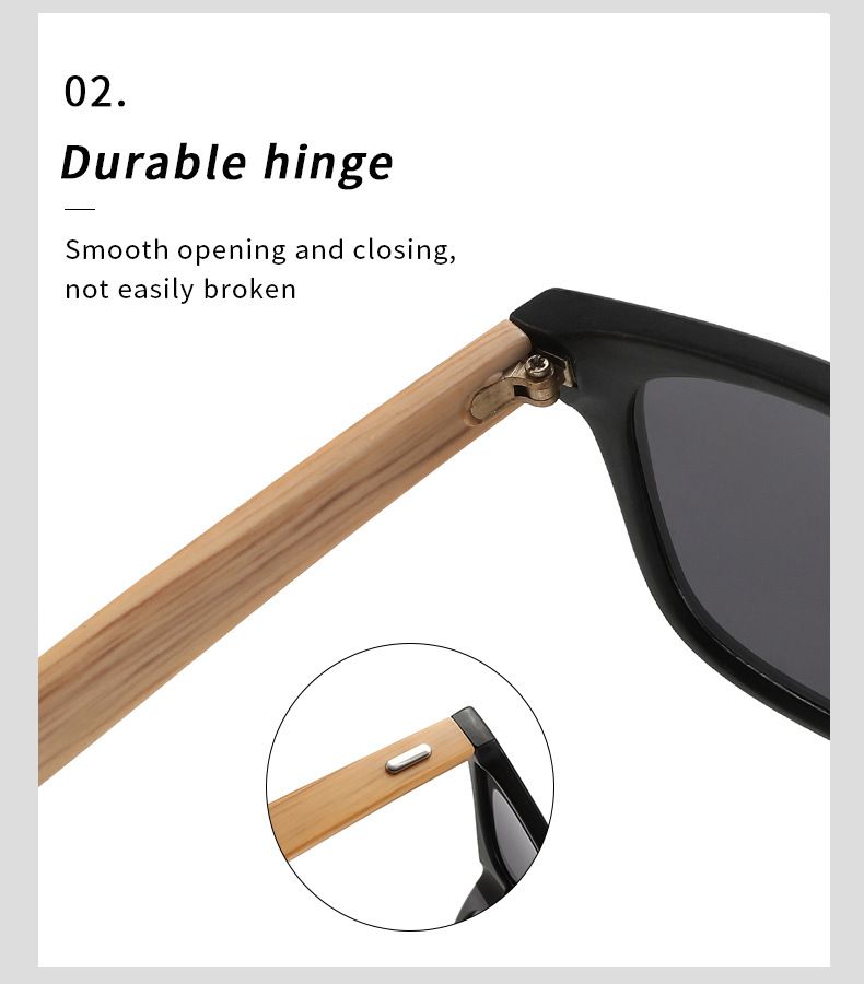 Nuovi occhiali da sole alla moda per esterni con rivetti, gambe in bambù anti-pelo, occhiali unisex_voghion.com