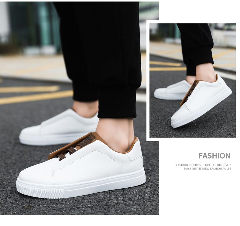 Scarpe da uomo, scarpe da skateboard basse, alla moda, tinta unita, comode, antiscivolo e resistenti, per attività all'aperto._voghion.com
