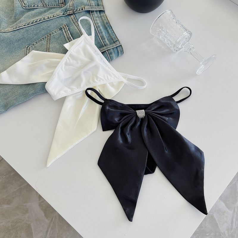 LuvBox, nuove mutandine sexy in stile europeo-americano con strass e grande fiocco, atmosfera di puro desiderio, glutei nudi, senza cuciture_voghion.com