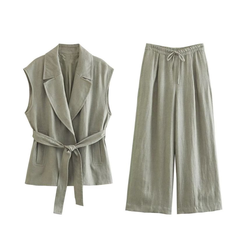 Wind With Belt Vest7768023 Wide-leg Pants7740102Set_voghion.com