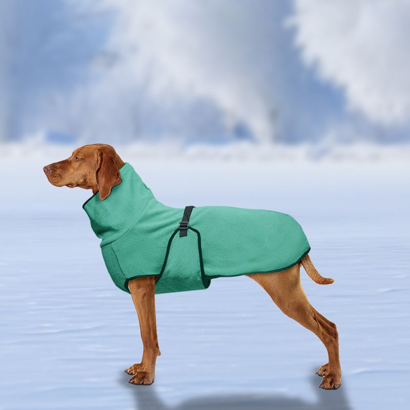 Pullover Pet Fleece Golden Retriever Thickened Warm Hooded Solid Color Dog Clothes_voghion.com