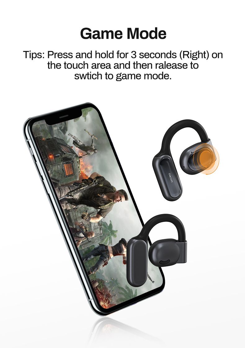 DACOM Earphones Wireless Bluetooth Headset TWS Super Bass Headphones Type-C Bluetooth5.3 Open Earbuds With Dual Mic_voghion.com