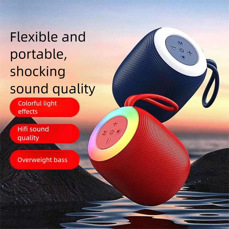 New Volume Colorful Light Effect Home Outdoor Mini Wireless Bluetooth Speaker Portable Long Battery Life Small Cannon_voghion.com