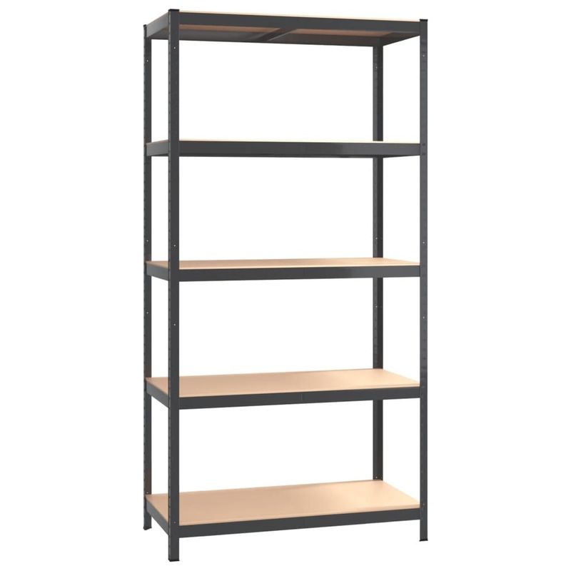 5-Layer Shelves 4 pcs Anthracite Steel&Engineered Wood_voghion.com
