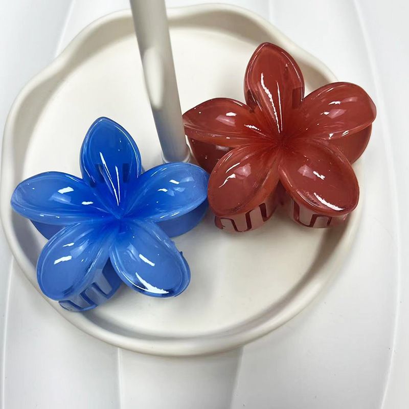 Ei Blume Klaue Clip Gradienten Candy Farbe Blume Mode Urlaub Heißer Verkauf Zurück Kopf Löffel Pan Haar Shark Clip Haar zubehör_voghion.com
