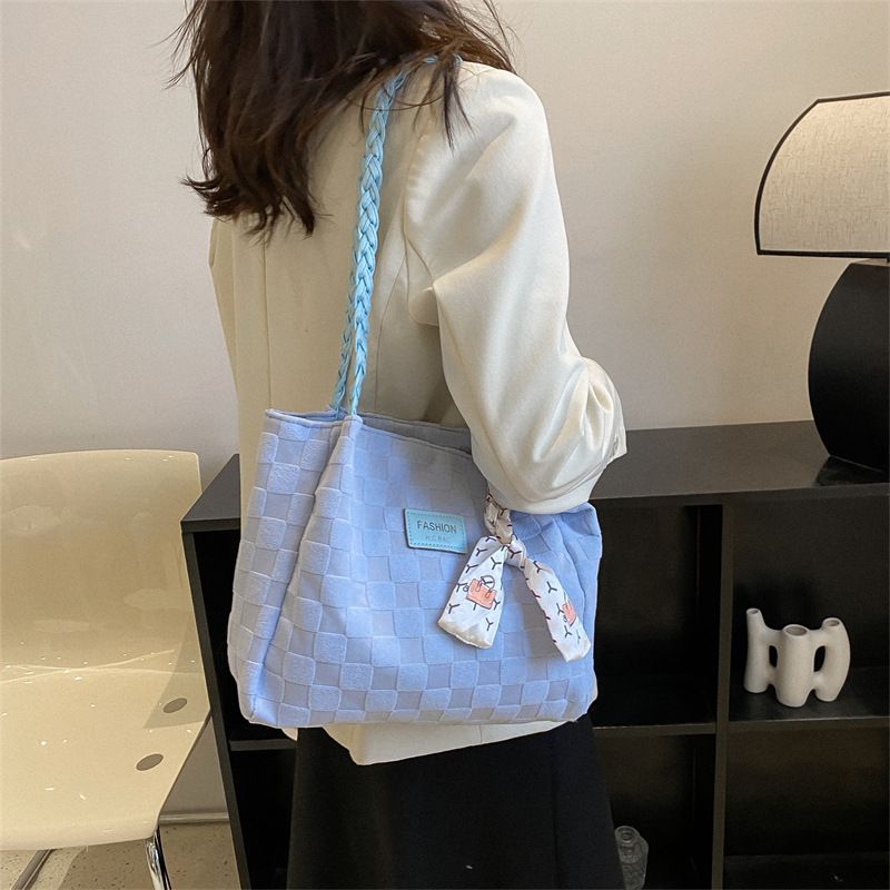 Bag, large capacity women's bags, autumn and winter popular versatile square tote bag, casual scarf, shoulder bag_voghion.com