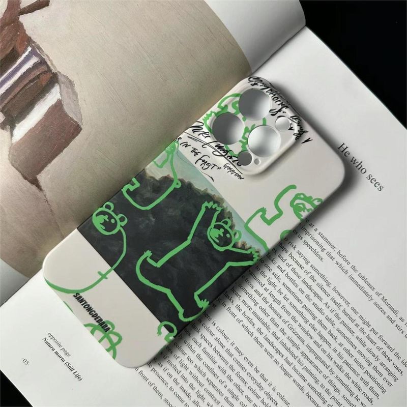 Small Green Bear Film Phone Case 15mate60 14 K70 Hard Matte Soft Shell_voghion.com