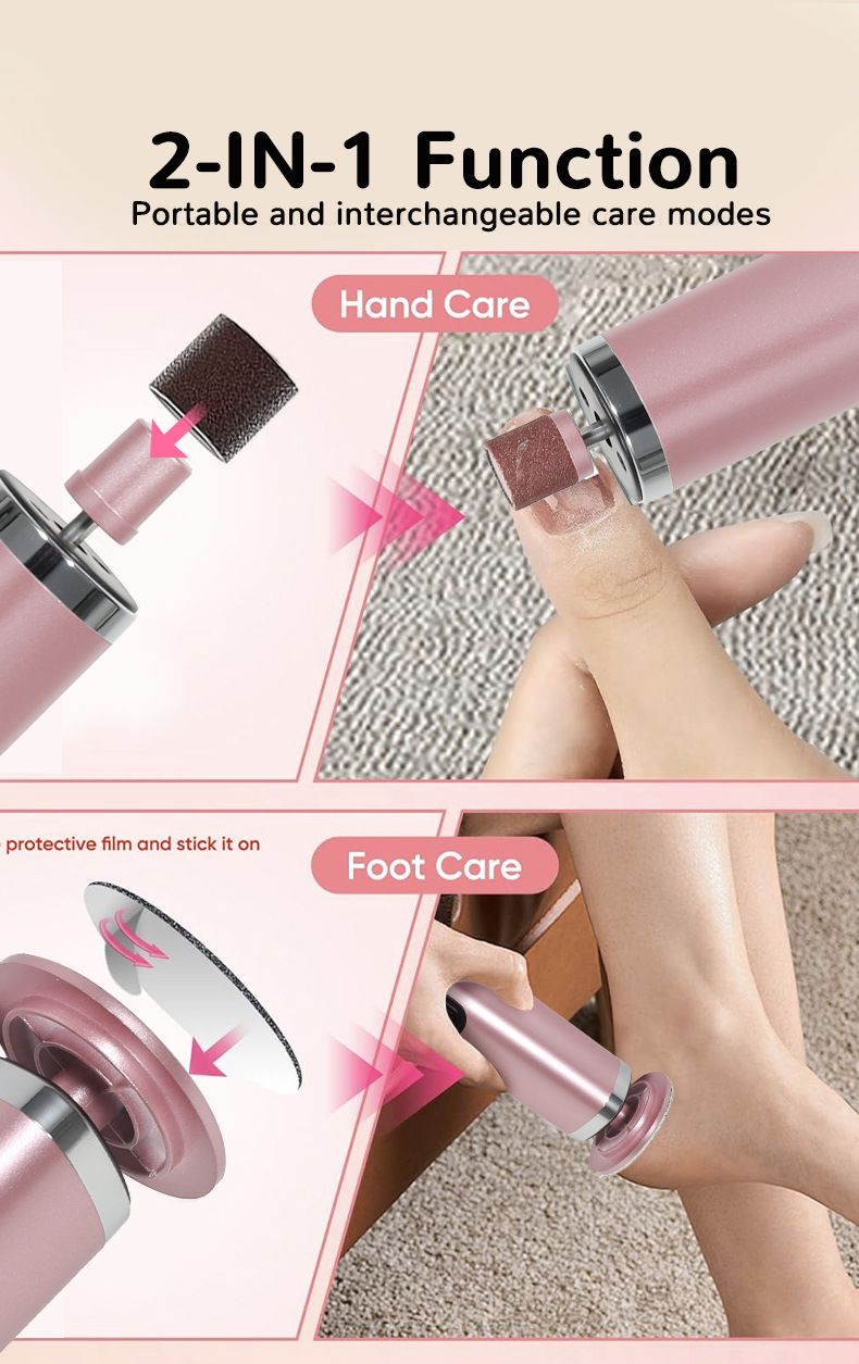 New File Type-C Fast Charging Electric Foot Grinder 6-Level Adjustment Remove Dead Skin Calluses Without Hurting Feet_voghion.com