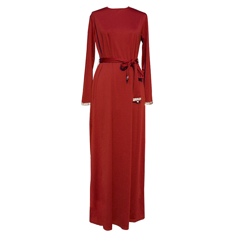 Damenbekleidung Modekleid Abaya Langer Rock Muslimisches Kleid_voghion.com