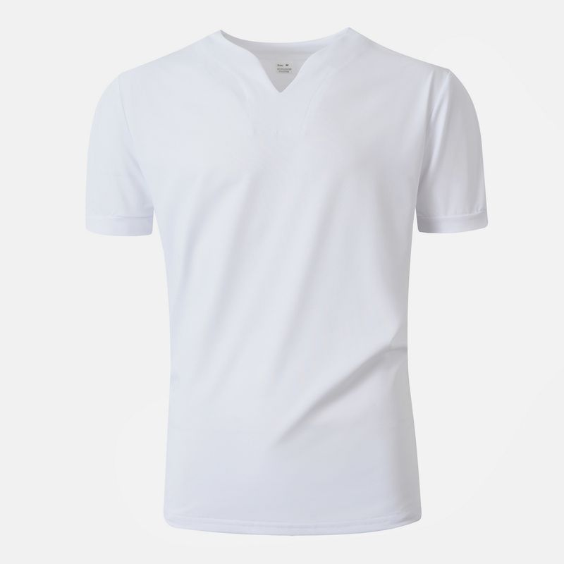 Men's Summer Stretch Fitness T-Shirt - Breathable Polyester, Comfortable Round Neck, Casual & Workout Tee For Gym, Running, Daily Wear_voghion.com