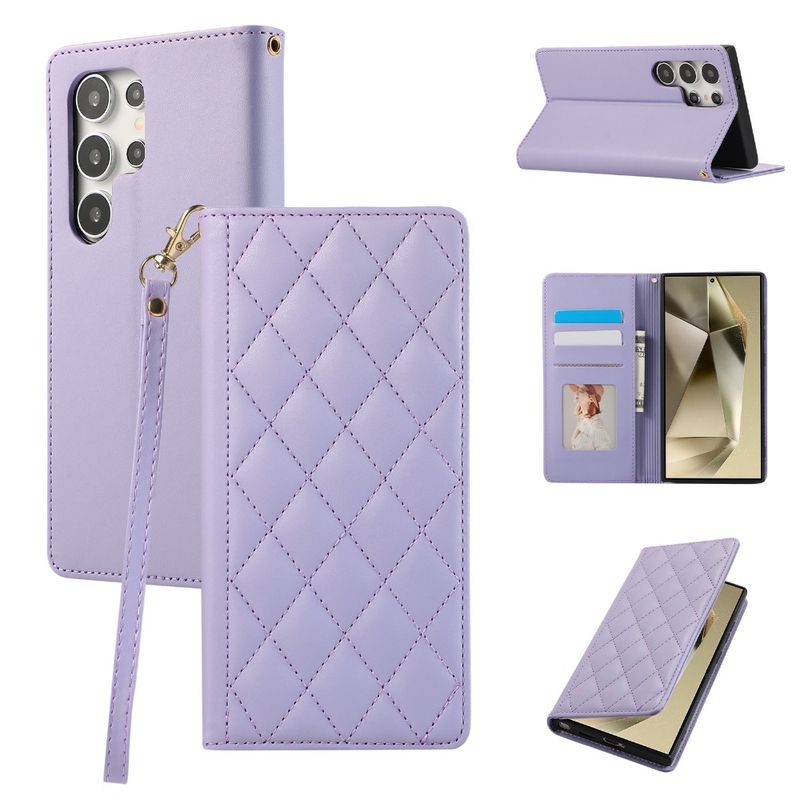 Custodia in pelle con cinturino da polso per telefono Samsung Galaxy A06 A16 A15 A35 A55 A25 A14 A24 A34 A54 A33 A53 Portafoglio con porta carte Cove_voghion.com