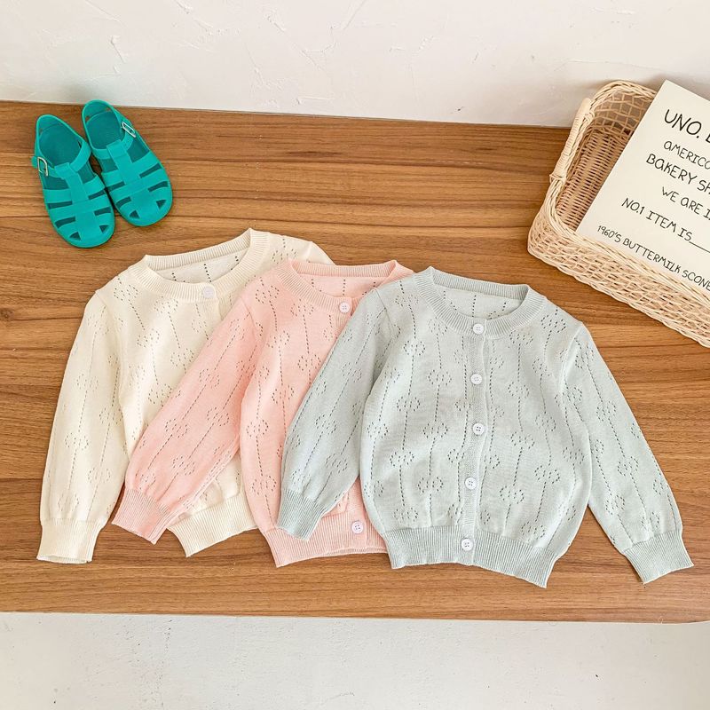 2024 Spring/Summer New Sweet Princess Solid Cardigan Sunscreen Air Conditioning Shirt Long sleeved Knitted Hollow Coat 3_voghion.com