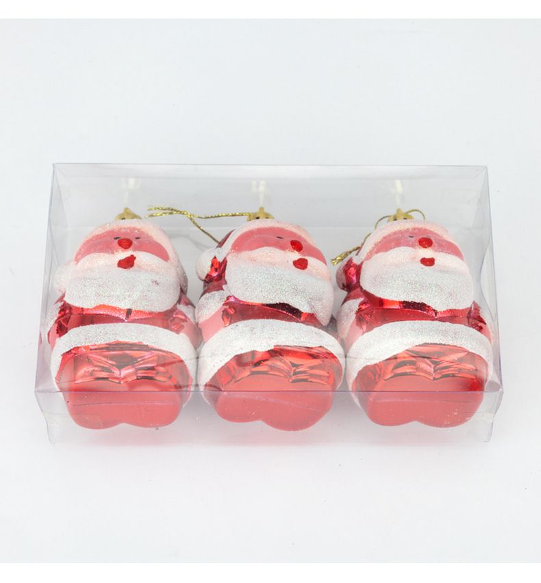 Ciondolo albero di Natale Babbo Natale dipinto con luce decorazione natalizia fai da te regalo scena layout_voghion.com