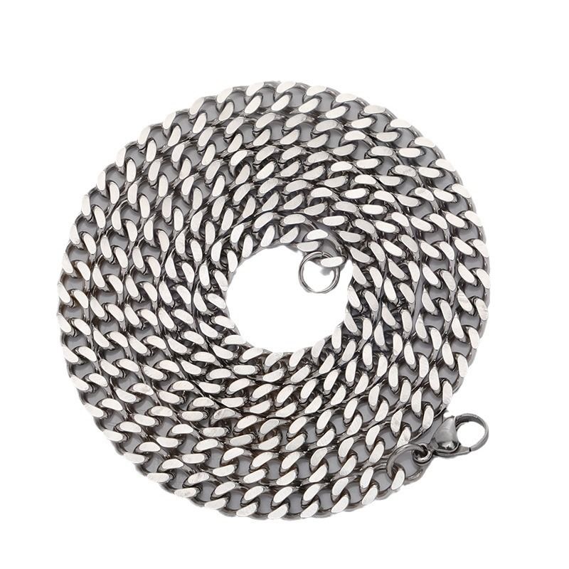 Collana da uomo Hop Hip con catena cubana esagonale in acciaio inossidabile lucido da 3-5 mm, galvanizzata e con mantenimento del colore._voghion.com