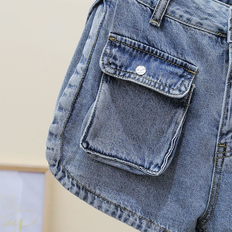 Short en jean de travail pour femme été 2024, nouveau design de niche, taille haute, style fin, jambe large, fille épicée ultra_voghion.com