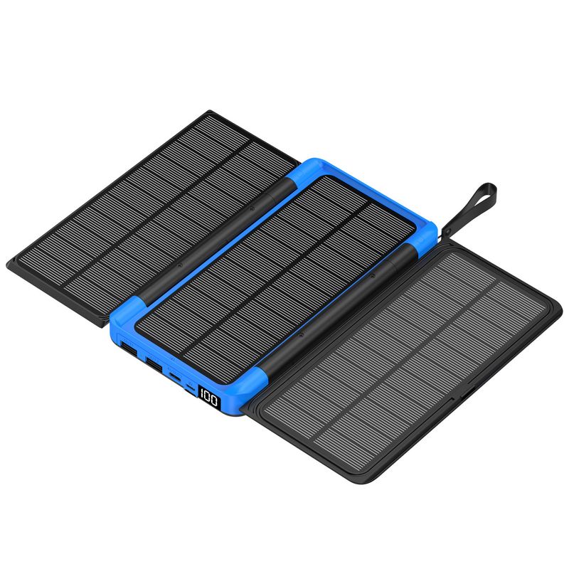 Power Bank Nuovo Power Bank pieghevole invisibile per esterni con ricarica solare wireless 20000mAH Power Bank mobile ad alta capacità_voghion.com