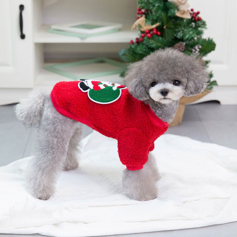 Warm Winter Dog Clothes For Small Dogs, Cozy Fleece Pet Outfit With Christmas Tree Design, Soft & Comfortable For Teddy, Chihuahua, Puppies_voghion.com
