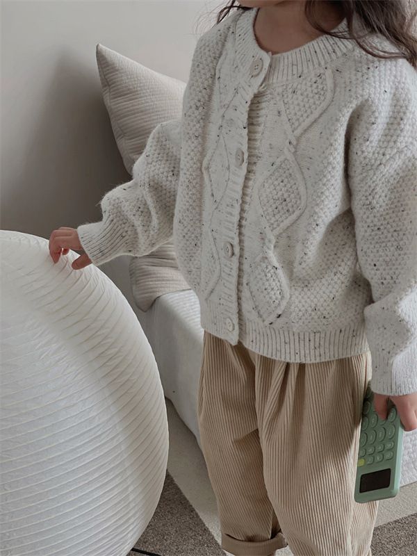 Kinder Herbst Strickmantel Jungen Mädchen Pullover Mädchen Schatz Pullover Mädchen Twist Cardigan_voghion.com