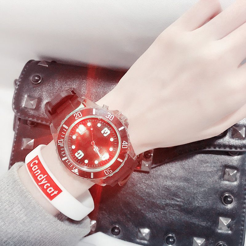 New Men's Sports Silicone With Large Dial Light Flashing Watch For Middle And High School Students_voghion.com
