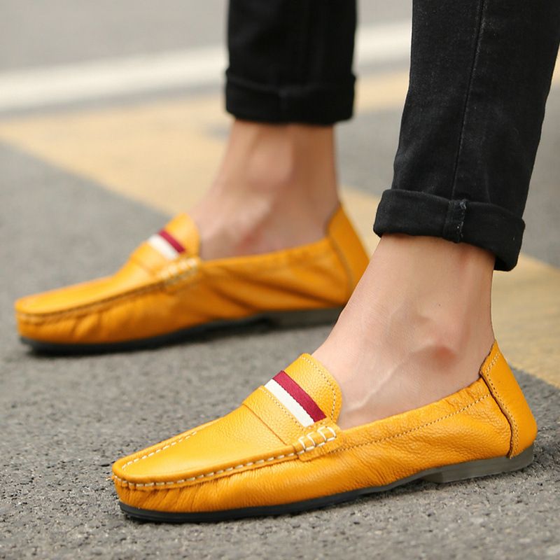 Xunqi Frühlings- und Herbst-Loafer für Herren, lässig, vielseitig, echtes Leder, britischer Stil, modisch, zum Hineinschlüpfen_voghion.com