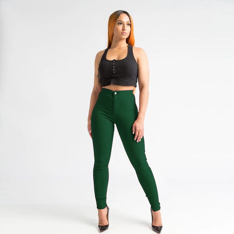 Dameskleding Elastische snoepkleurige broek Slim fit casual broek_voghion.com