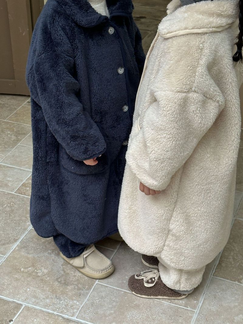 Pijamas de franela para niños, camisón largo de otoño/invierno para bebés, conjunto de ropa de casa de terciopelo Coral para niños y niñas_voghion.com