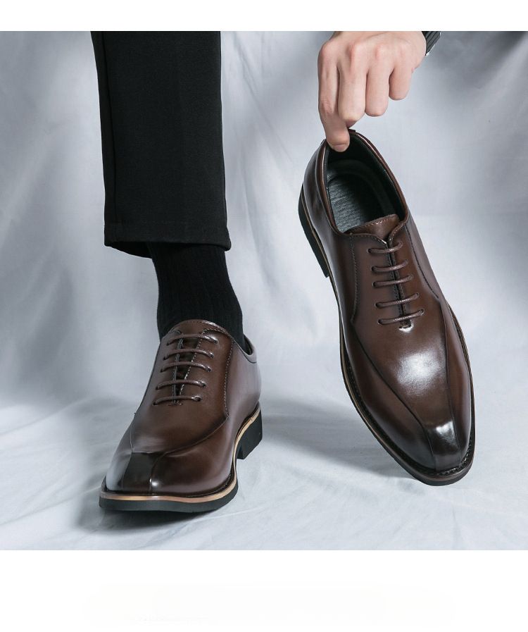 Ανδρικό επαγγελματικό casual φόρεμα Oxfords επίσημα παπούτσια με κορδόνια για γραφείο, πάρτι και καθημερινά ρούχα_voghion.com