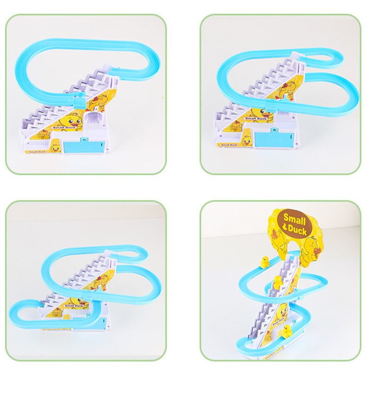 Bambini Giocattolo divertente Piccolo anatra Pinguino Elettronico Salire le scale Pista Giocattolo Luce Musicale Scivolo Pista Montagne russe Bambino Regalo educativo_voghion.com