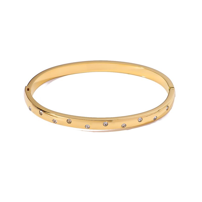 New Luxury Style Stainless Steel With A High-end Feel, Fashionable Diamond-studded, Non-fading Gold-plated Bracelet_voghion.com
